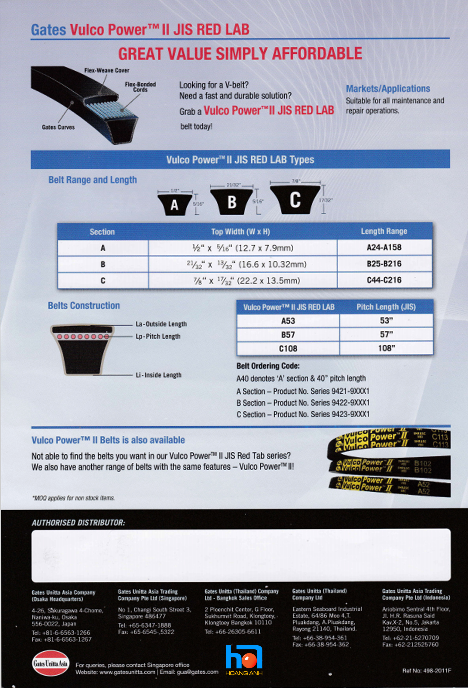 GATES - Vulco Power™ II C76 (yellow label)